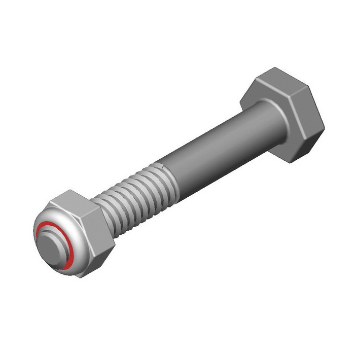 Screw with Locknut, 1-5/8 in L