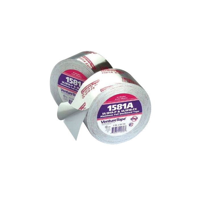 Foil Tape, Aluminum, 2 mil THK, 50 yd L, 72 mm W
