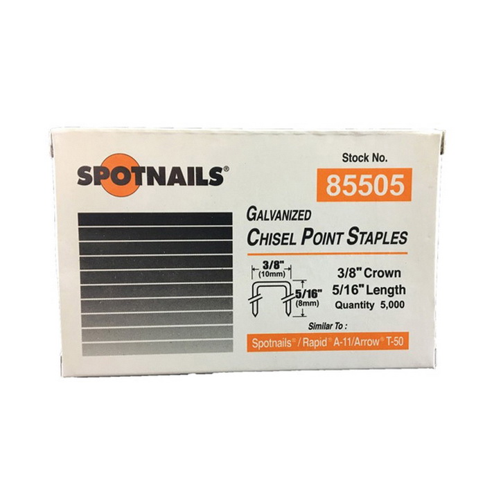 Staples, 3/8 in Crown x 5/16 in L
